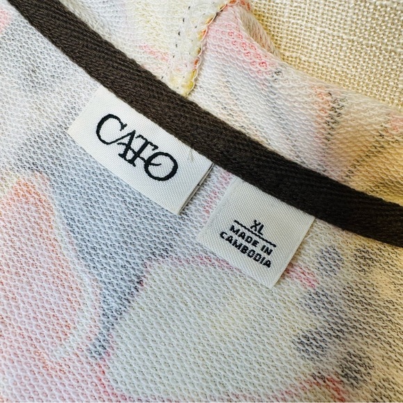 Cato Floral Zip-Up Hoodie - Yellow, Orange, Brown XL - Picture 9 of 11